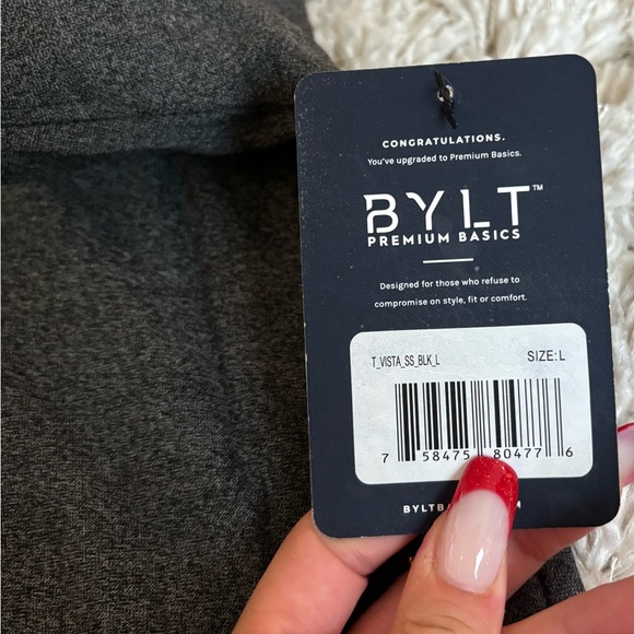 BYLT Basics Charcoal Button Down Shirt - Picture 4 of 4